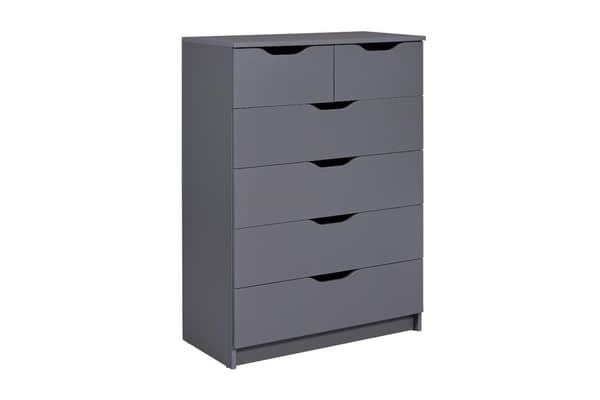 Silenzia kommode 2 små, 4 store skuffer grå.