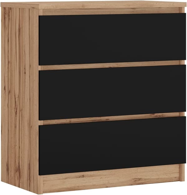 Kommode med 3 skuffer, 70 x 39 x 78 cm