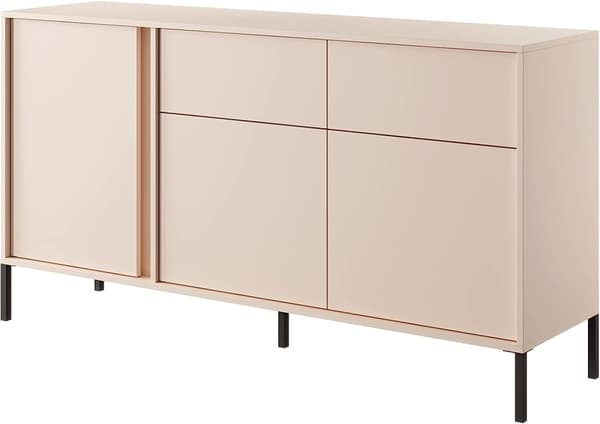 Moderni beige lipasto LED-valaistuksella - tyylikäs säilytysratkaisu kotiisi. Makuuhuoneen säilytystila, pukuhuone Aikuinen, 40 x 153 x 81 cm