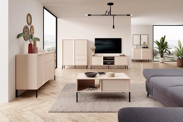 Moderne beige kommode med LED-belysning - stilfuld opbevaringsløsning til dit hjem. Soveværelse opbevaring, omklædningsrum Voksen, 40 x 153 x 81 cm