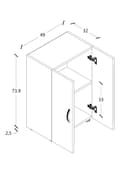 Miniatyrbilde 2 av 5: Ulas2 kontorskap 2 dører hvit.