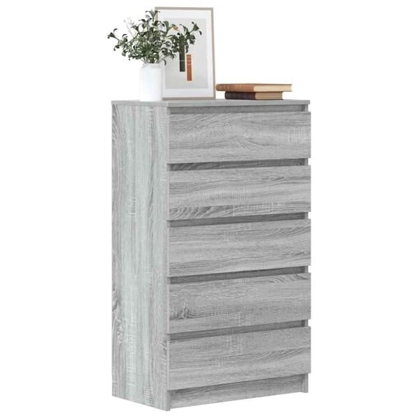 vidaXL Kommode grå sonoma 60x36x103 cm konstruert tre