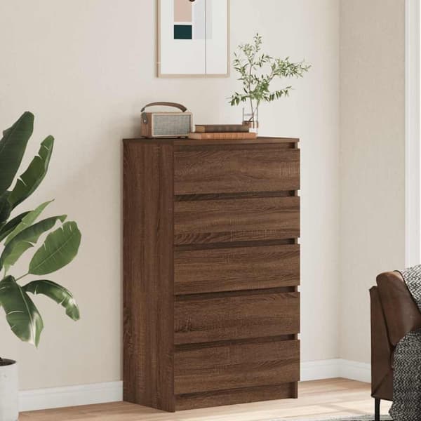 vidaXL kommode 60x36x103 cm konstrueret træ brun egetræsfarve