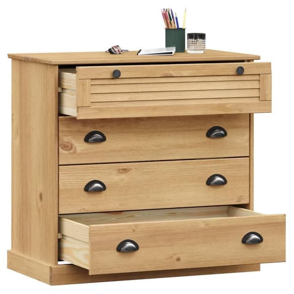 vidaXL kommode VIGO 80x40x76 cm massivt fyrretræ