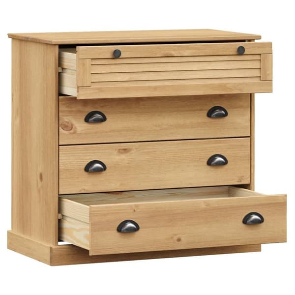 vidaXL kommode VIGO 80x40x76 cm massivt fyrretræ
