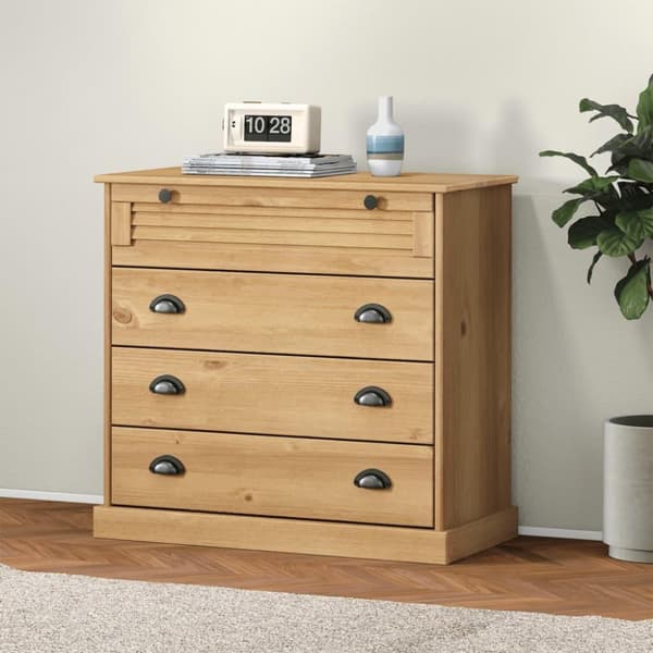 vidaXL kommode VIGO 80x40x76 cm massivt fyrretræ