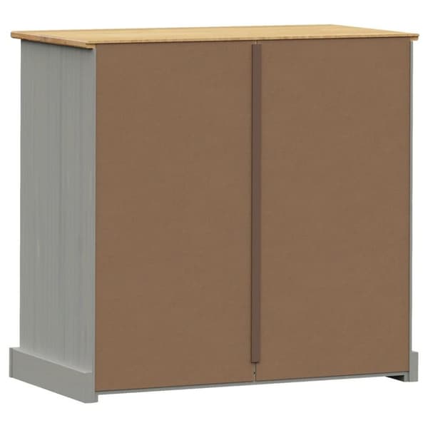 vidaXL kommode VIGO 80x40x76 cm massivt fyrretræ grå
