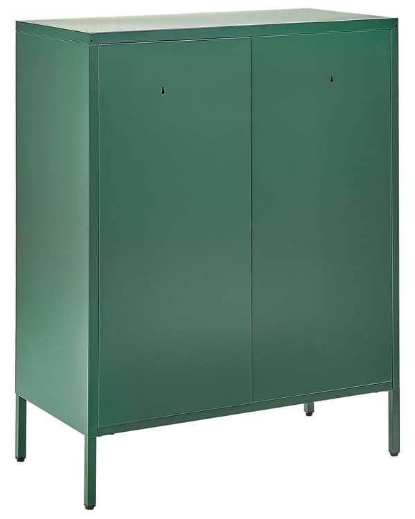 Lipasto tummanvihreä 80 x 102 x 40 cm teräs 4 laatikkoa jalkatapit industriaalinen moderni