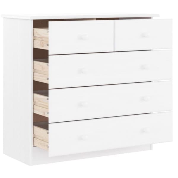 vidaXL Kommode ALTA hvit 77x35x73 cm heltre furu