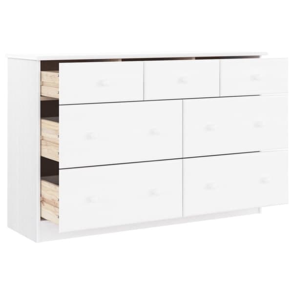 vidaXL Kommode ALTA hvit 112x35x73 cm heltre furu