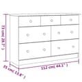 Miniatyrbilde 9 av 10: vidaXL Kommode ALTA hvit 112x35x73 cm heltre furu