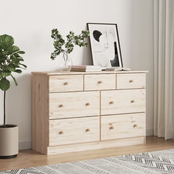 vidaXL kommode ALTA 112x35x73 cm massivt fyrretræ