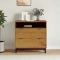 Miniatyrbilde 11 av 11: vidaXL Kommode FLAM 80x40x80 cm heltre furu