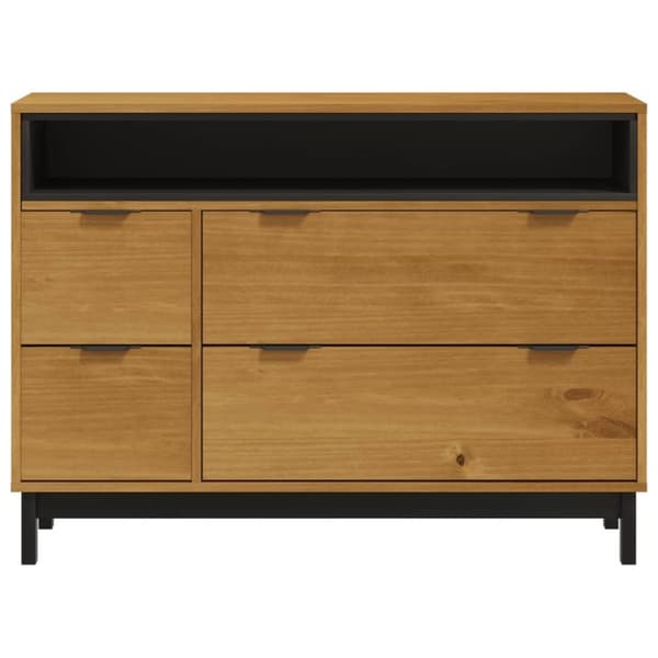 vidaXL kommode FLAM 110x40x80 cm massivt fyrretræ