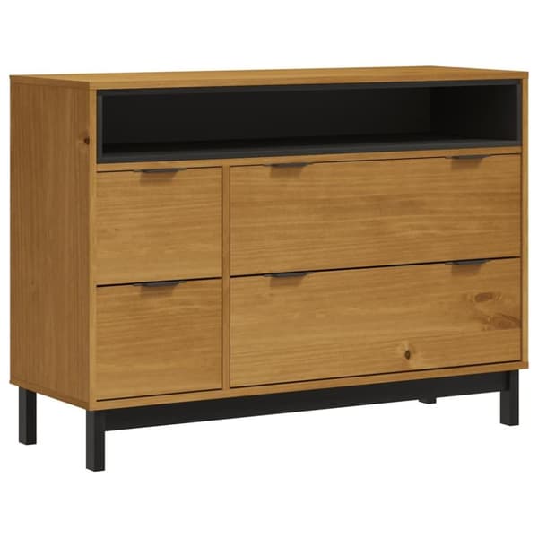 vidaXL kommode FLAM 110x40x80 cm massivt fyrretræ