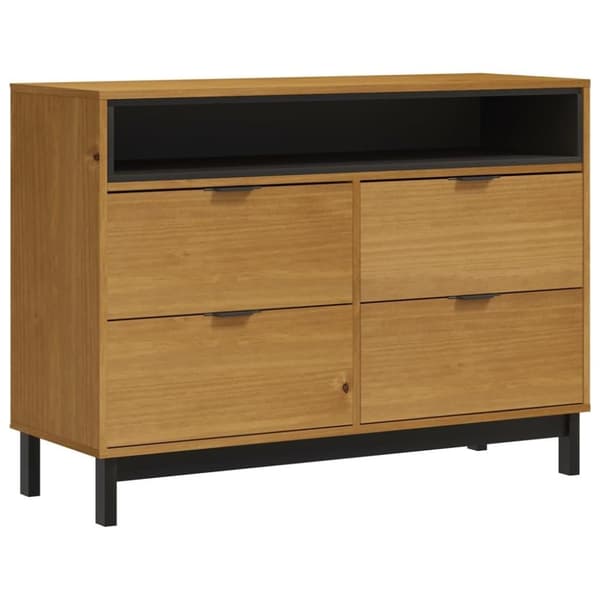 vidaXL kommode FLAM 110x40x80 cm massivt fyrretræ
