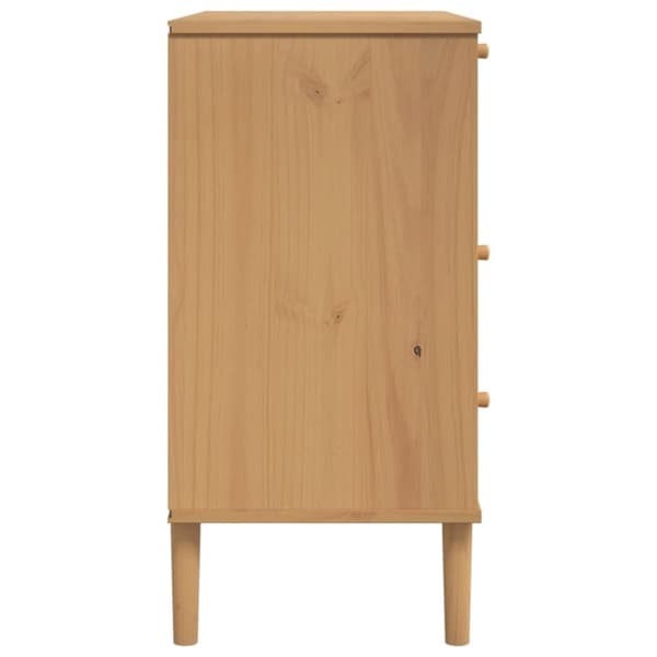 vidaXL Kommode SENJA rotting-utseende brun 80x40x80 cm heltre furu