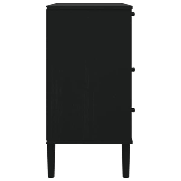 vidaXL Lipasto SENJA rottinkityyli musta 80x40x80 cm täysi mänty