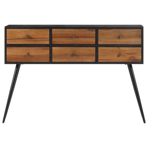 vidaXL Konsolbord med lådor 116x30x76 cm massiv återvunnen teak