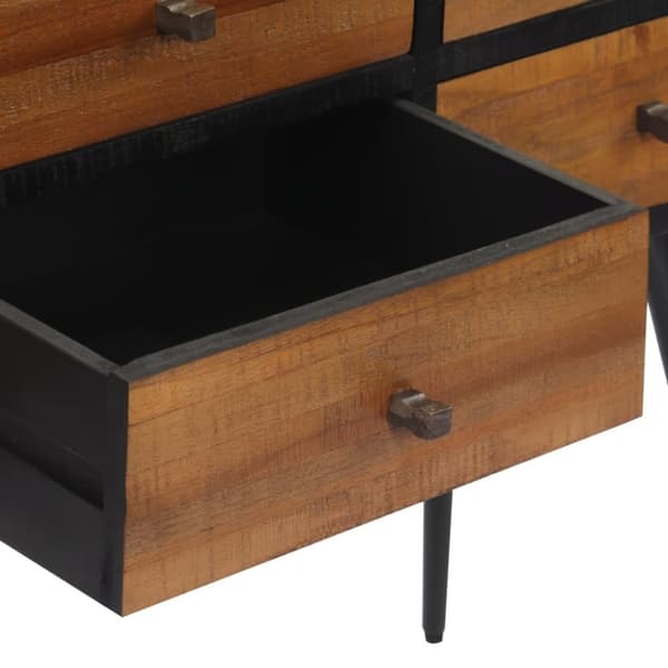 vidaXL Konsolbord med lådor 116x30x76 cm massiv återvunnen teak