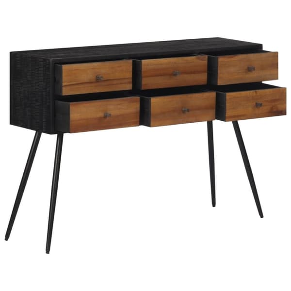 vidaXL Konsolbord med lådor 116x30x76 cm massiv återvunnen teak