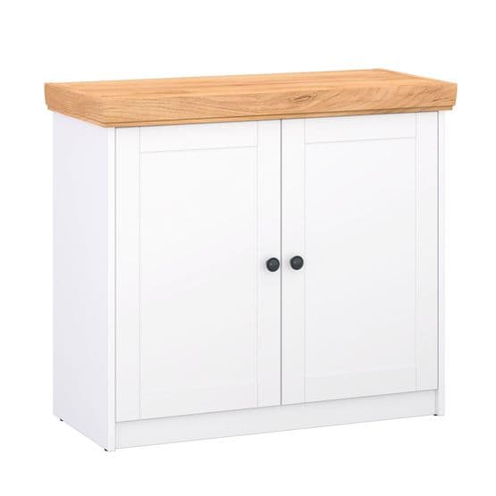 Skrivebord - Med 2 skabe - Hvid