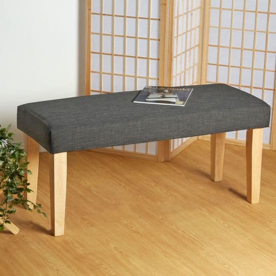 Bænk - PVC polstret bænk 103 Cm - Mørkegrå