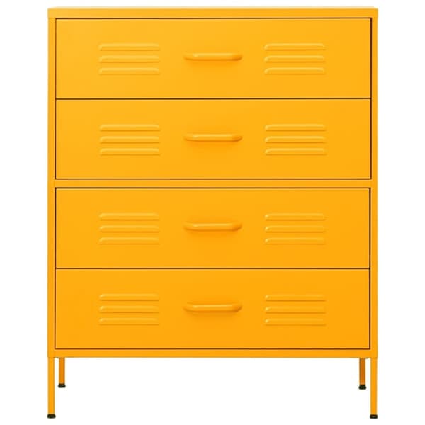 kommode 80x35x101,5 cm Sennepsgul