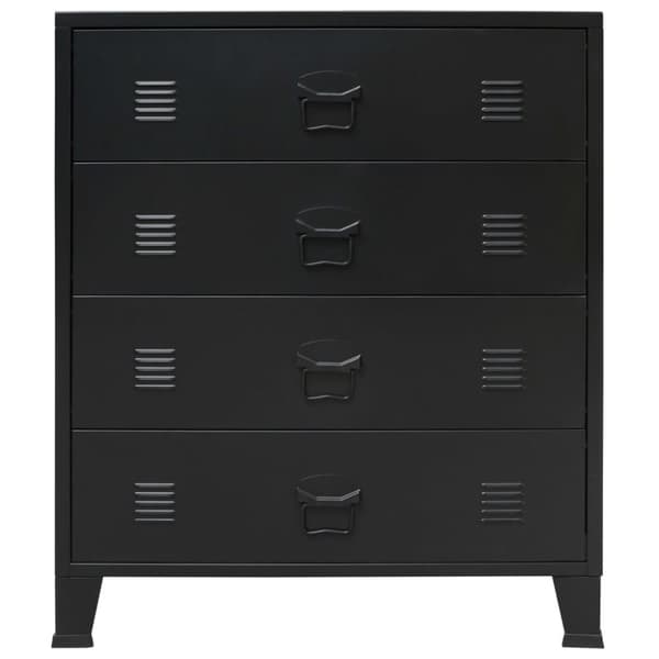 kommode i metal industriel stil 78 x 40 x 93 cm sort