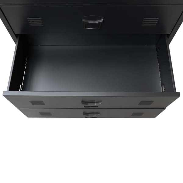 kommode i metal industriel stil 78 x 40 x 93 cm sort