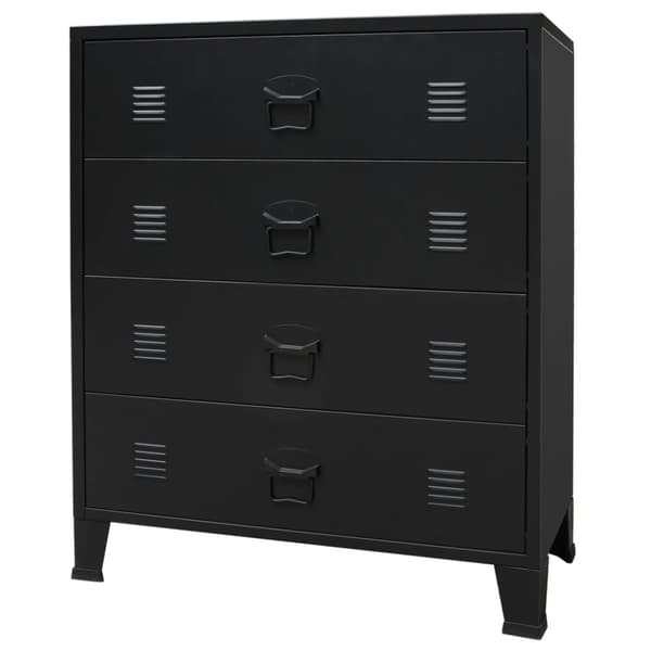 kommode i metal industriel stil 78 x 40 x 93 cm sort