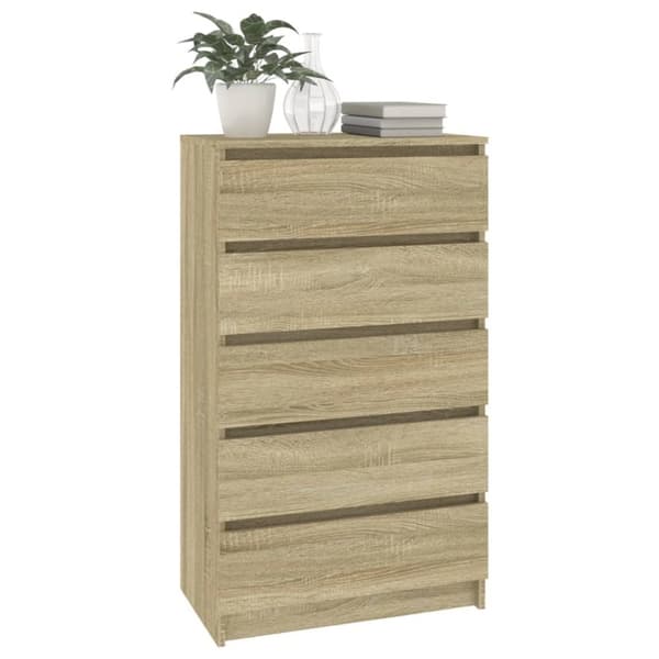 kommode 60x36x103 cm konstrueret træ sonoma-eg