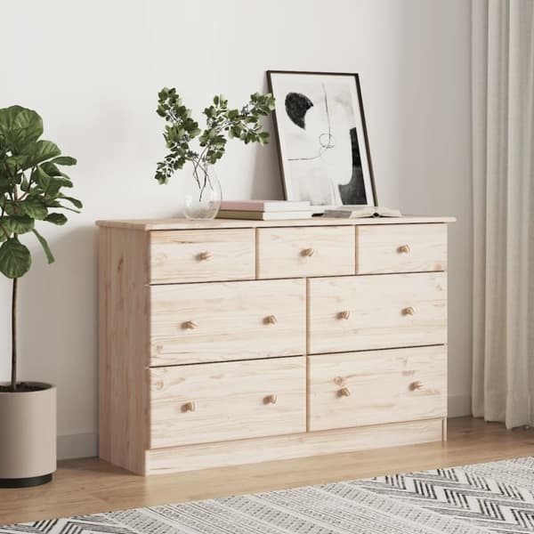 kommode ALTA 112x35x73 cm massivt fyrretræ