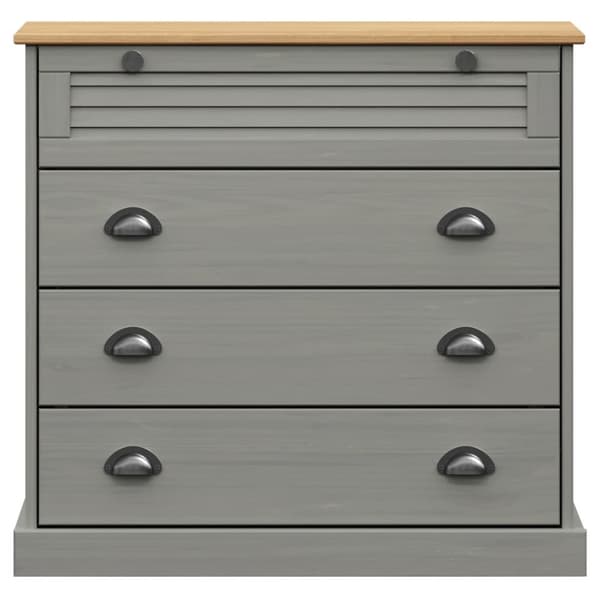 kommode VIGO 80x40x76 cm massivt fyrretræ grå