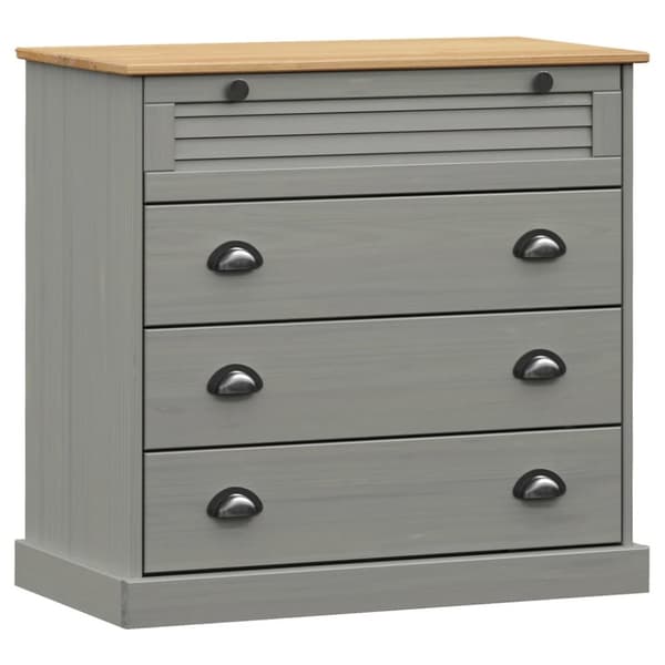 kommode VIGO 80x40x76 cm massivt fyrretræ grå