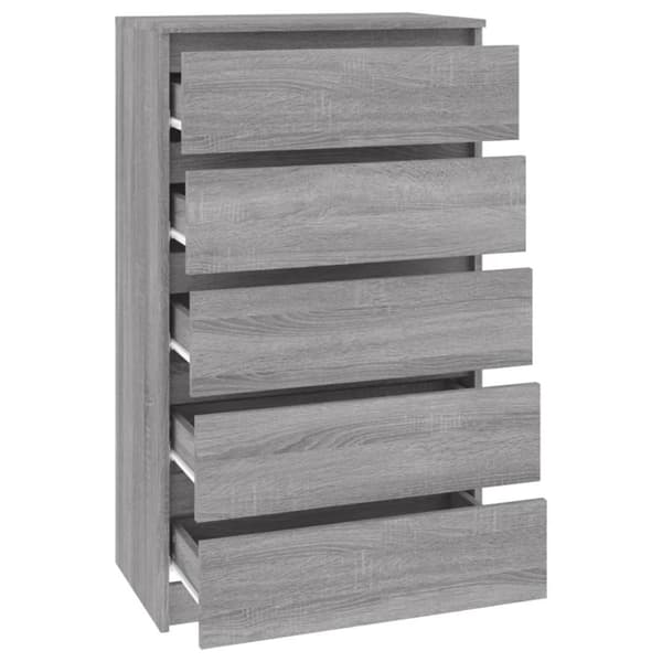 kommode 60x36x103 cm konstrueret træ grå sonoma-eg