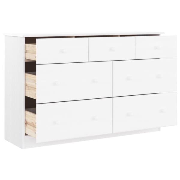 kommode ALTA 112x35x73 cm massivt fyrretræ hvid