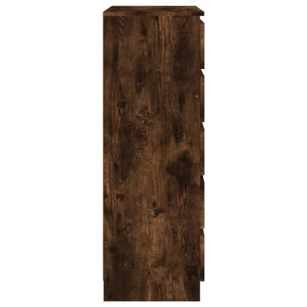 kommode 60x36x103 cm konstrueret træ røget egetræsfarve