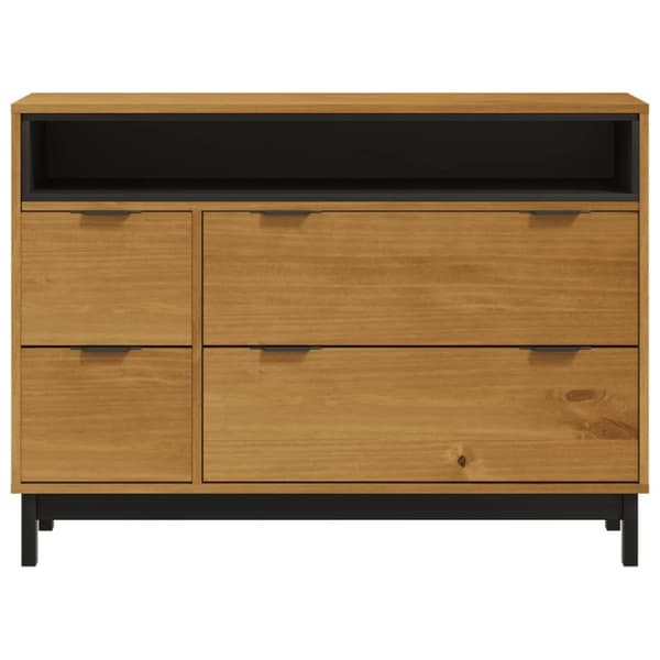 vidaXL kommode FLAM 110x40x80 cm massivt fyrretræ