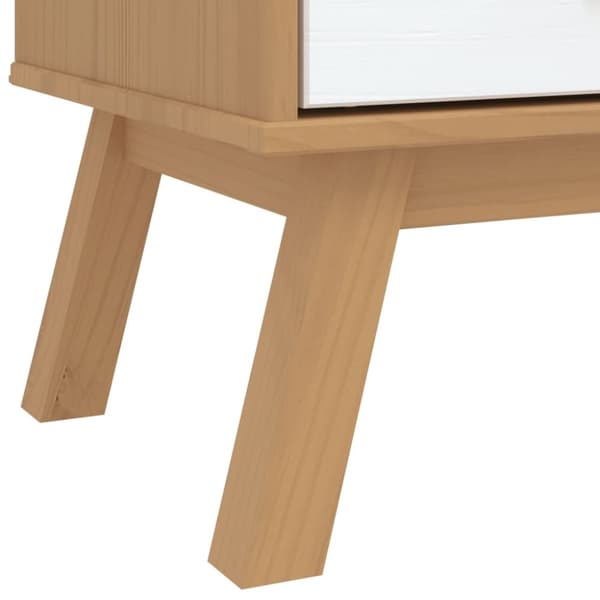 vidaXL Kommode OLDEN hvit og brun heltre furu