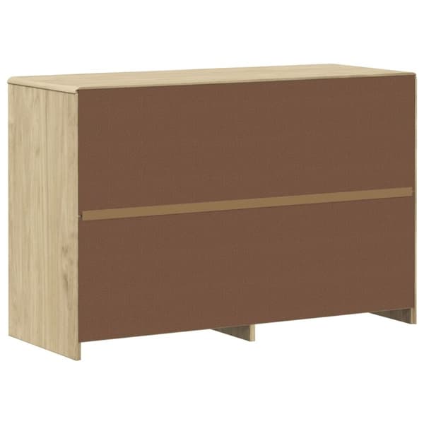 vidaXL kommode SAUDA 111x43x73,5 cm massivt fyrretræ egetræsfarve