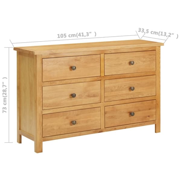 kommode 105x33,5x73 cm massivt egetræ