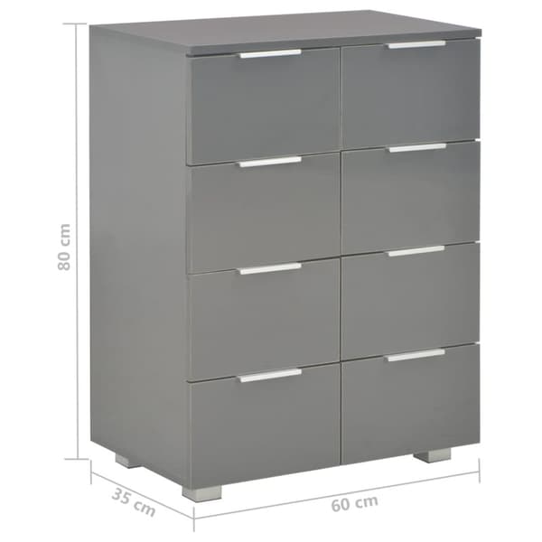 kommode 60x35x80 konstrueret træ grå højglans