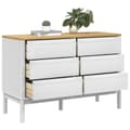 Miniatyrbilde 3 av 11: vidaXL Kommode FLORO hvit heltre furu