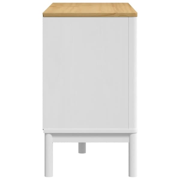 vidaXL Kommode FLORO hvit heltre furu