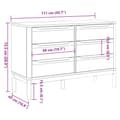 Miniatyrbilde 9 av 11: vidaXL Kommode FLORO hvit heltre furu