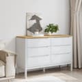 Miniatyrbilde 2 av 11: vidaXL Kommode FLORO hvit heltre furu
