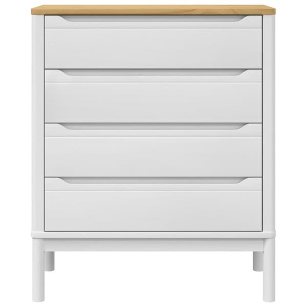 vidaXL Kommode FLORO hvit heltre furu