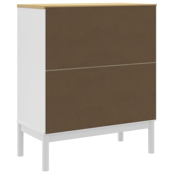 vidaXL Kommode FLORO hvit heltre furu