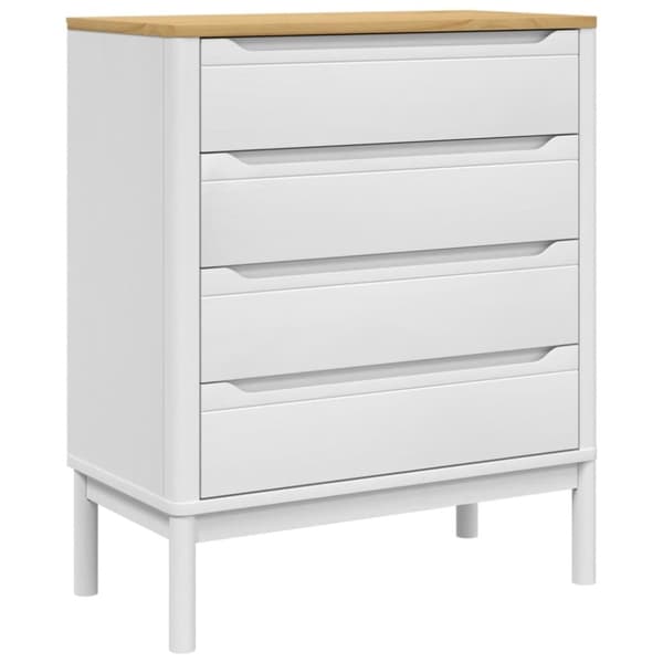 vidaXL Kommode FLORO hvit heltre furu